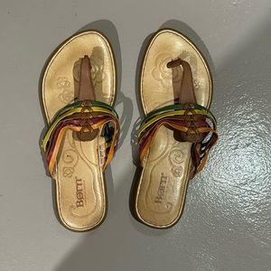Born women’s thong sandal with multi colored straps